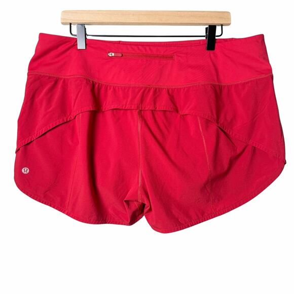 Lululemon Dark Red Speed Up Mid-Rise Shorts Lined Size 14 - Picture 2 of 9